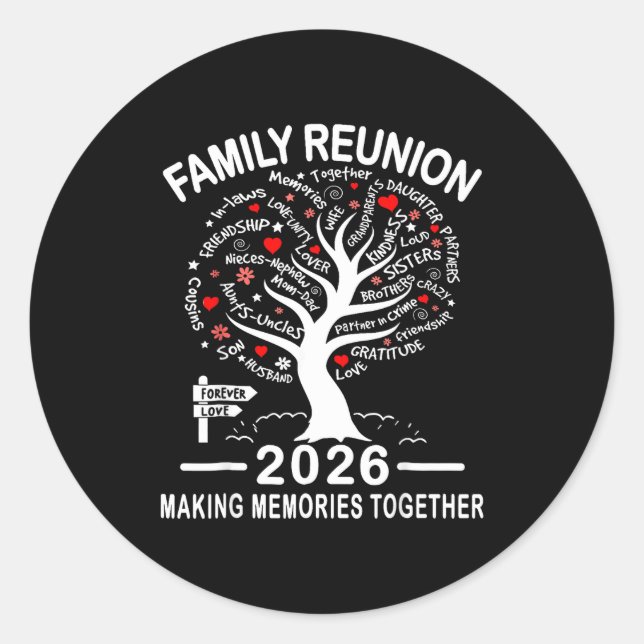 Pegatina Redonda Making Memories Family Matching Group Family Reuni (Anverso)