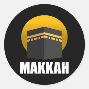 Pegatina Redonda Makkah islámico musulmán Kaaba Ciudad saudita Mekk