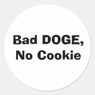 Pegatina Redonda Mal DOGE, sin cookies