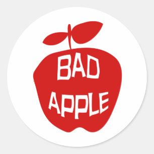 Pegatina Redonda Mal eslogan de Apple Fruit