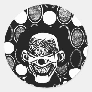Pegatina Redonda Mal Monstruo espeluznante Payaso Scary Circus art