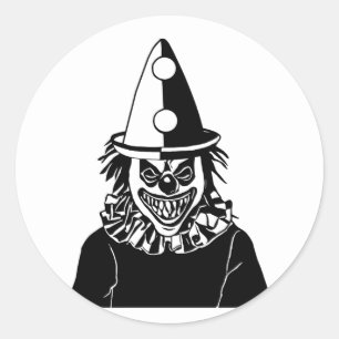 Pegatina Redonda Mal Monstruo espeluznante Payaso Scary Circus art