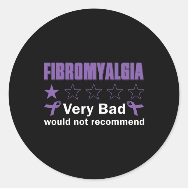 Pegatina Redonda Mal No Recomendaría Fibromialgia Awareness Mon (Anverso)