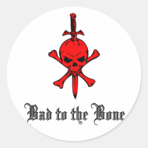 Pegatina Redonda Mal para los huesos