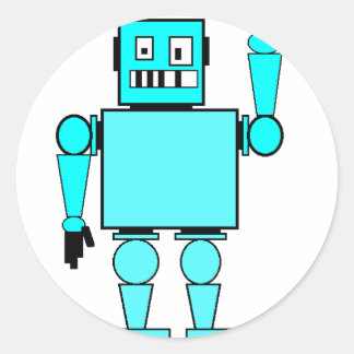 Pegatina Redonda mal robot loco