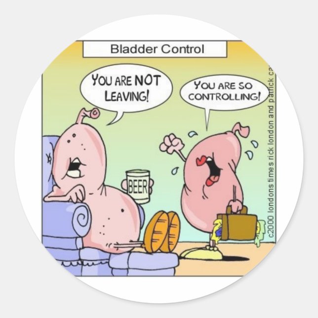 Pegatina Redonda Malas relaciones de escalera de plomo Graciosos re (Anverso)