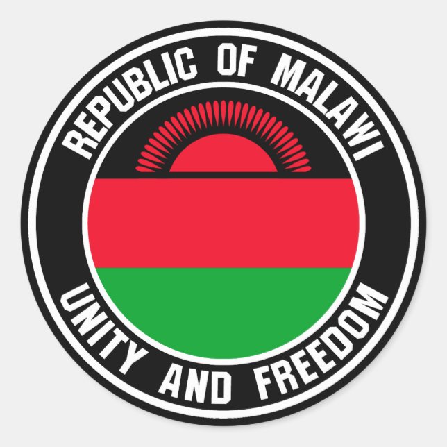 Pegatina Redonda Malawi Round Emblem (Anverso)