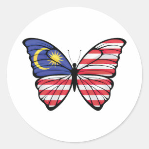 Pegatina Redonda Malaysia Hypolimnas Butterfly