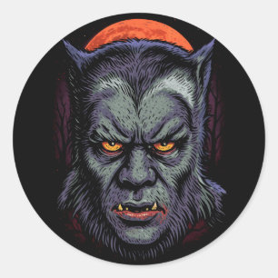 Pegatina Redonda Maldición de Werewolf