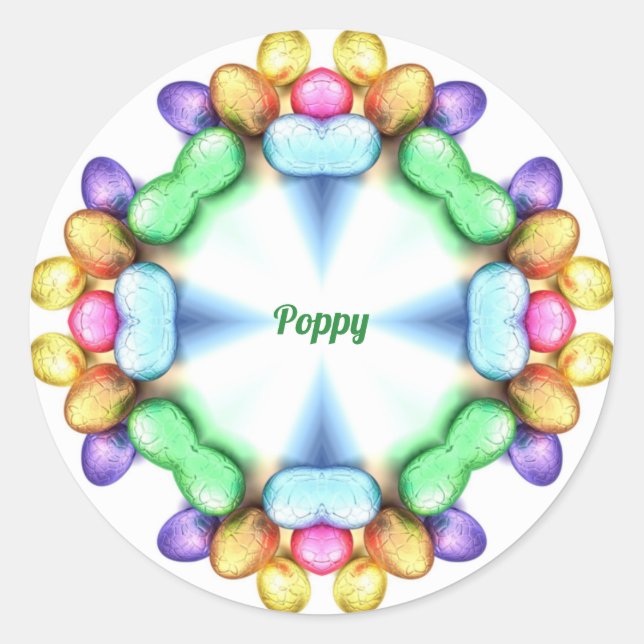 Pegatina Redonda ¡MALDITO! Bonitos Eggs Easter Giving ~ (Anverso)