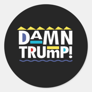 Pegatina Redonda Maldito Trump