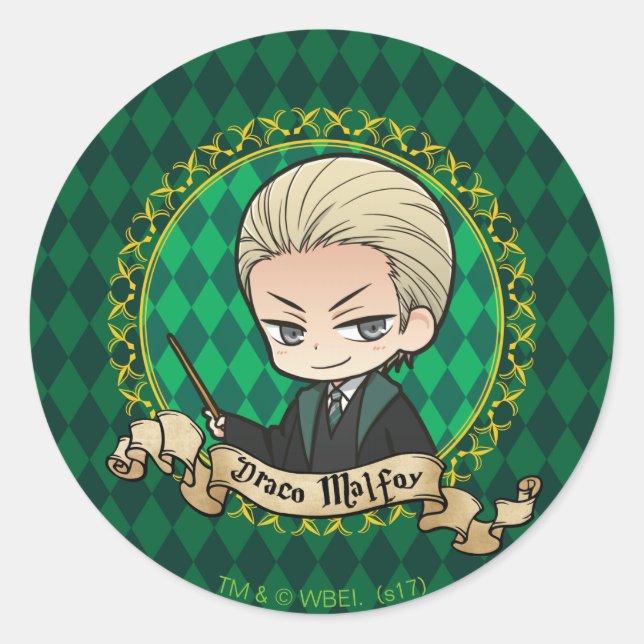 Pegatina Redonda Malfoy de Anime Draco (Anverso)