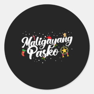 Pegatina Redonda Maligayang Pasko Filio