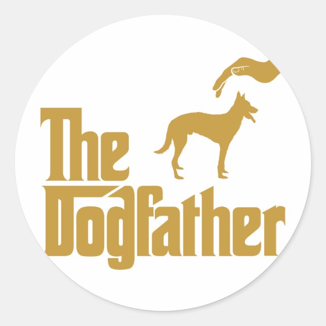 Pegatina Redonda Malinois belga (Anverso)