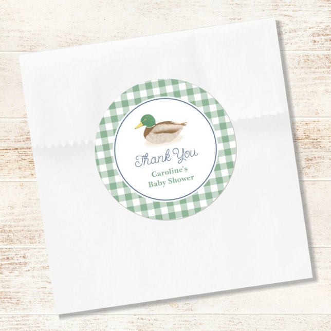 Pegatina Redonda Mallard Duck Country Hunting Baby Shower Gracias (Subido por el creador)