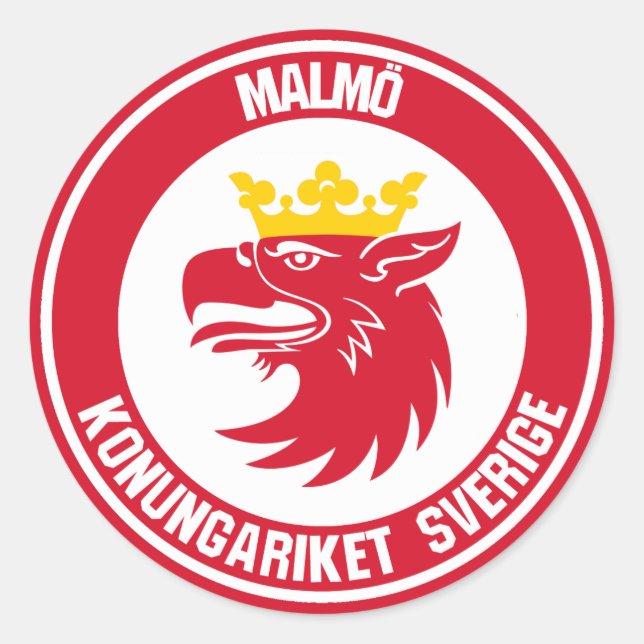 Pegatina Redonda Malmö Round Emblem (Anverso)