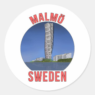 Pegatina Redonda Malmö Suecia