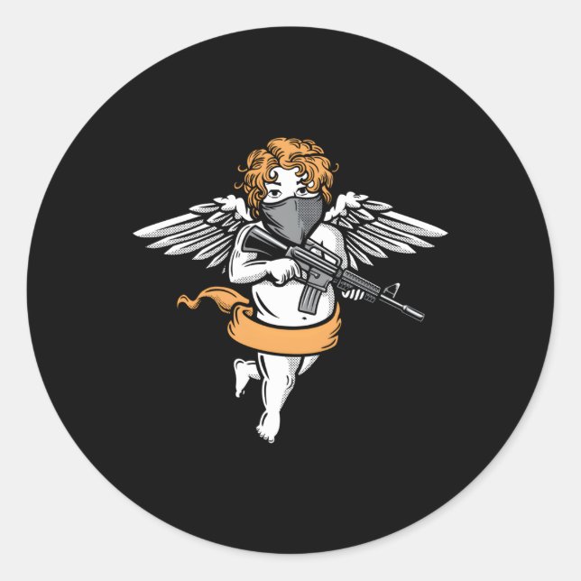 Pegatina Redonda Malo Ángel Estético Suave Grunge Pastel Gótico Bad (Anverso)