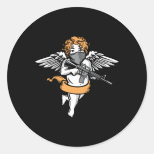 Pegatina Redonda Malo Ángel Estético Suave Grunge Pastel Gótico Bad