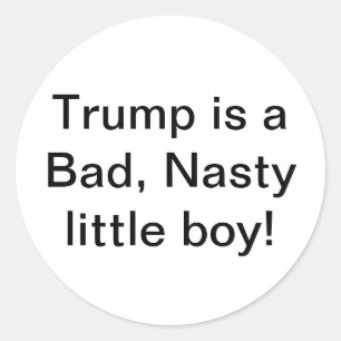 Pegatina Redonda Malo Niño desagradable Trump Hankamer Artjunkhaus 