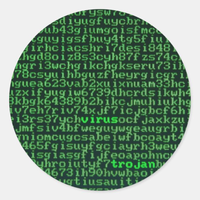 Pegatina Redonda Malware (Anverso)