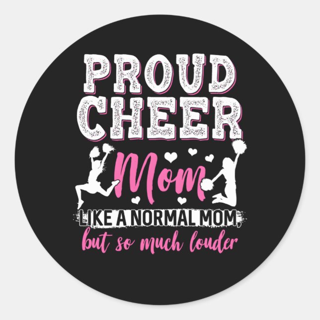 Pegatina Redonda Mamá animadora Cheer Mom (Anverso)