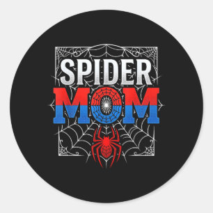 Pegatina Redonda Mamá Araña Familia Divertida Coincidencia Día de l