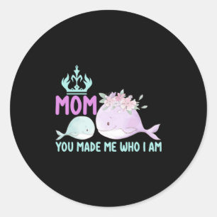 Pegatina Redonda Mamá arte me hiciste ser quien soy
