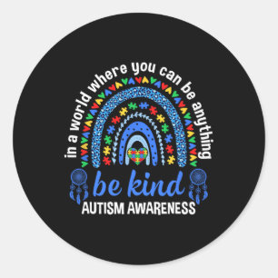 Pegatina Redonda Mamá Autismo Adorable Mujeres Hombres Conciencia d
