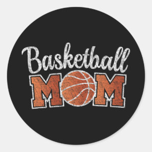 Pegatina Redonda Mamá Baloncestista Jugador de Día de la Madre Jueg