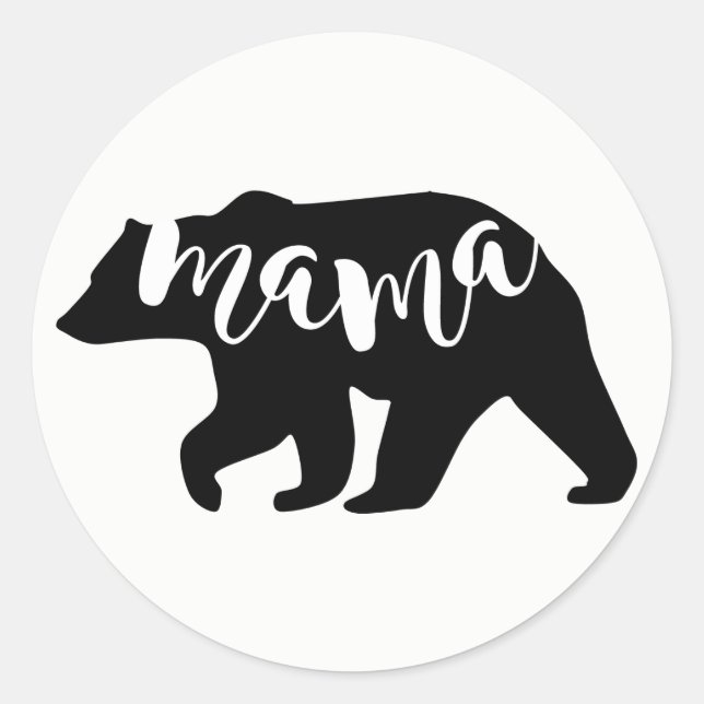 Pegatina Redonda Mama Bear (Anverso)