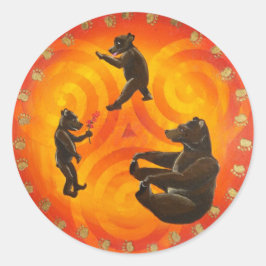 Pegatina Redonda Mama Bear Animal Guide Hex Rótulo