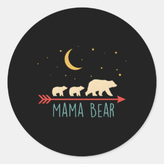 Pegatina Redonda Mama Bear Con Estilo De 2 Cubos