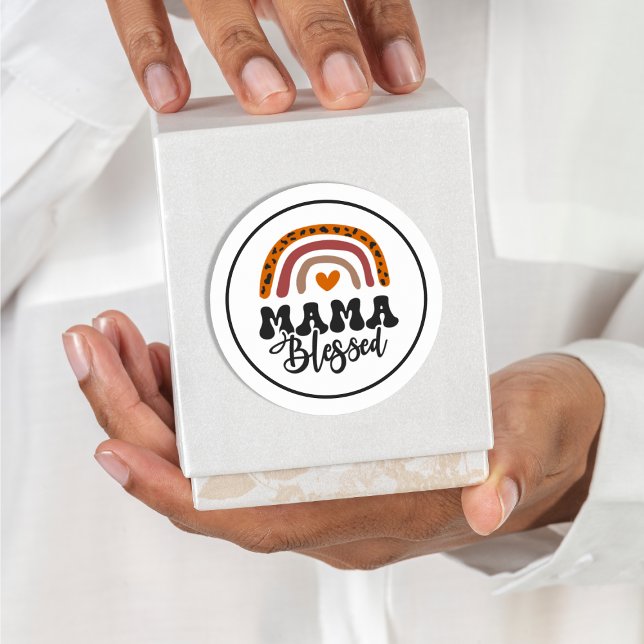 Pegatina Redonda Mama Blessed (Subido por el creador)
