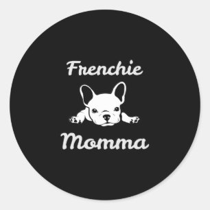 Pegatina Redonda Mamá. Bulldog francés Lover Mom