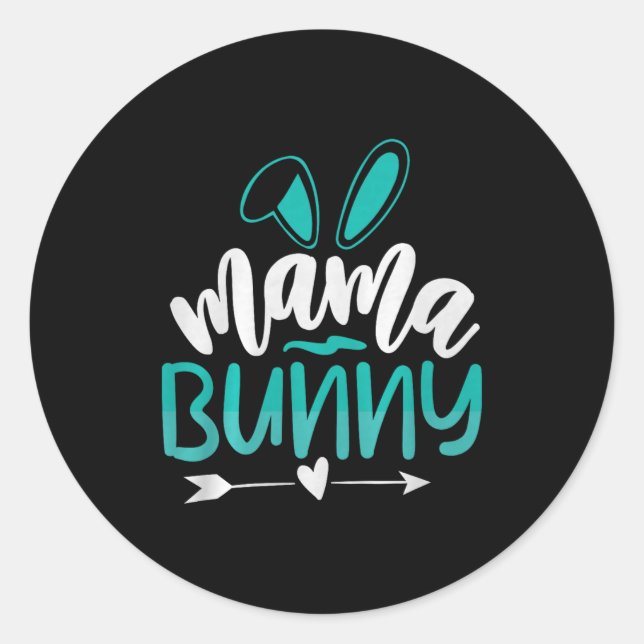 Pegatina Redonda Mama Bunny Premium Tri-blend  (Anverso)