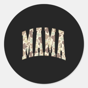 Pegatina Redonda Mamá camuflaje mami divertida feliz día de la madr