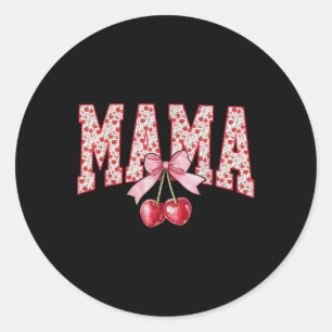 Pegatina Redonda Mama Cherry Flour Happy Mothers Day Mom Life Coqu