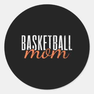 Pegatina Redonda Mamá de baloncesto