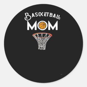 Pegatina Redonda Mamá de baloncesto Premium