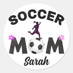 Pegatina Redonda Mamá de fútbol