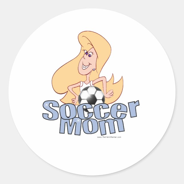Pegatina Redonda Mamá de Fútbol (Anverso)