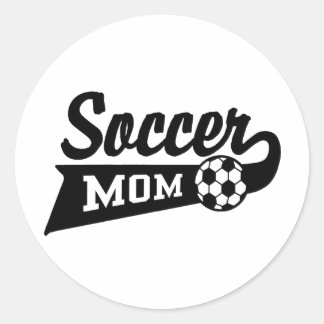 Pegatina Redonda Mamá de fútbol