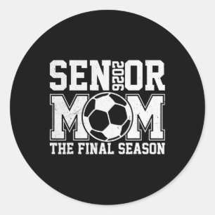Pegatina Redonda Mamá de fútbol 2026 Senior Temporada final Cl de g