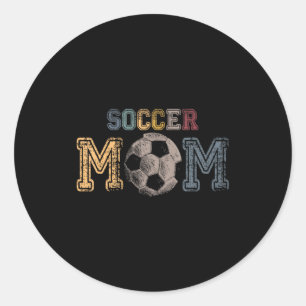 Pegatina Redonda Mamá de Fútbol Americano Ropa Vintage Retro Lindo