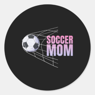 Pegatina Redonda Mamá de Fútbol Fútbol Deporte Futbolista Jugadora 