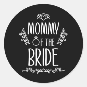 Pegatina Redonda Mamá De La Familia De La Novia