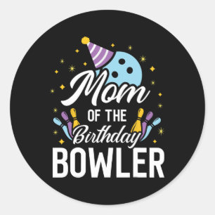 Pegatina Redonda Mamá De La Fiesta De Bolos De Cumpleaños