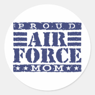 Pegatina Redonda Mamá de la Fuerza Aérea
