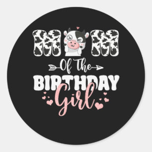 Pegatina Redonda Mamá de la granja de cumpleaños mamá de la madre d